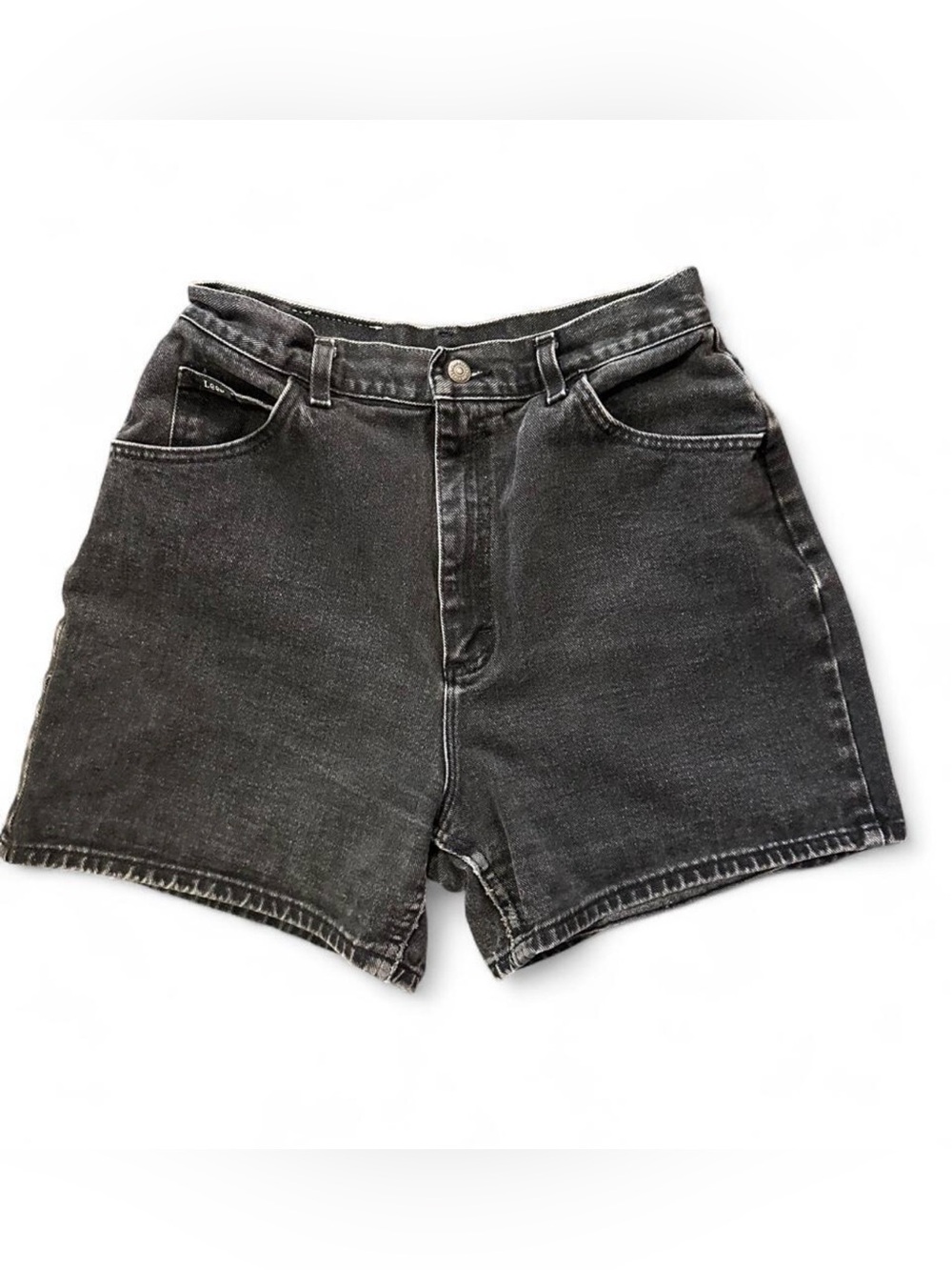 Lee Women's Washed Black High-Rise Jean Shorts